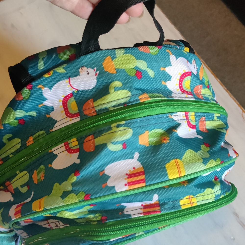 ⭐3 For $21⭐ Llama and Cactus Kids Backpack - Teal - Picture 2 of 10